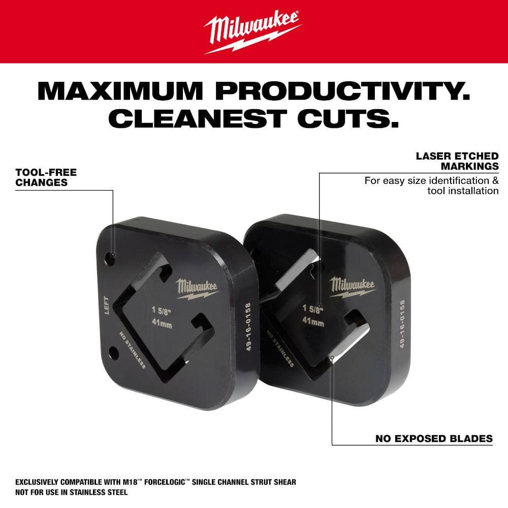 Milwaukee 1-5/8 in. x 1-5/8 in. Single Strut Shearing Dies (3)