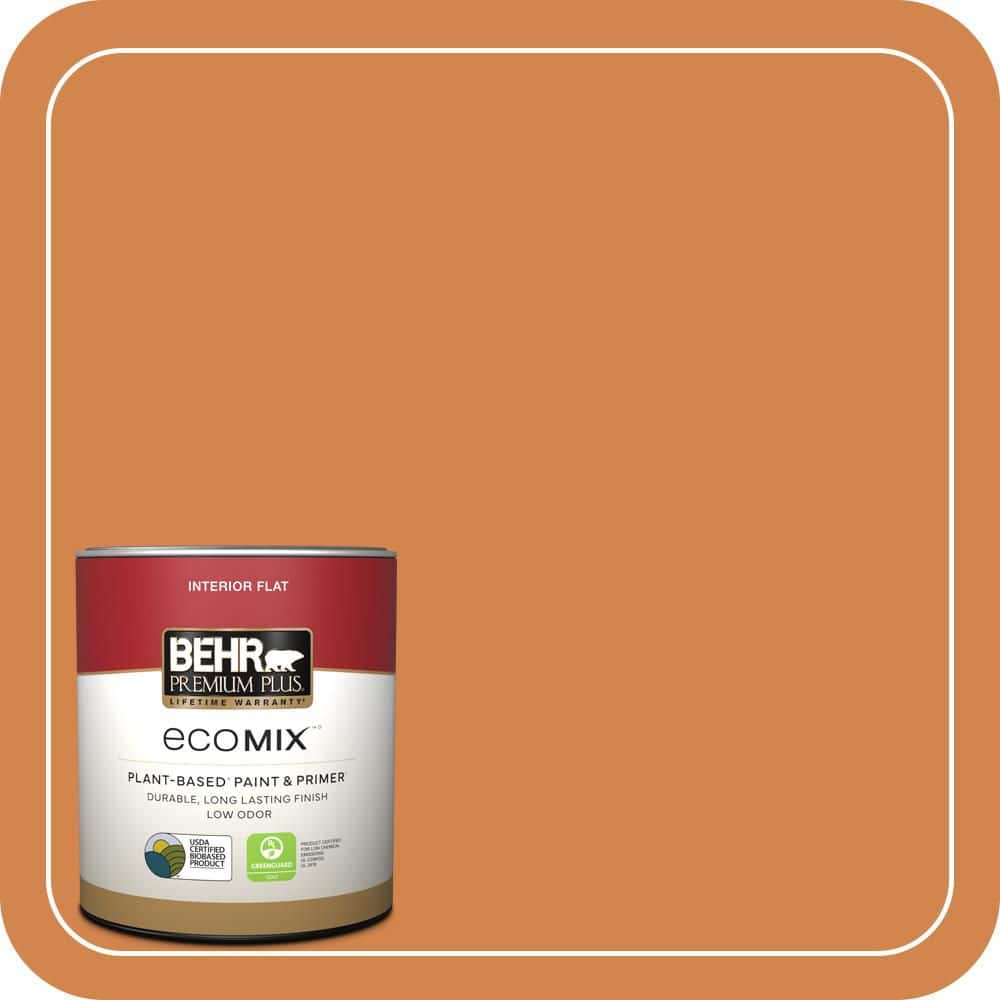 BEHR PREMIUM PLUS 1 qt. #PPU3-03 Flaming Torch Flat EcoMix Plant-Based Interior Paint & Primer (1)