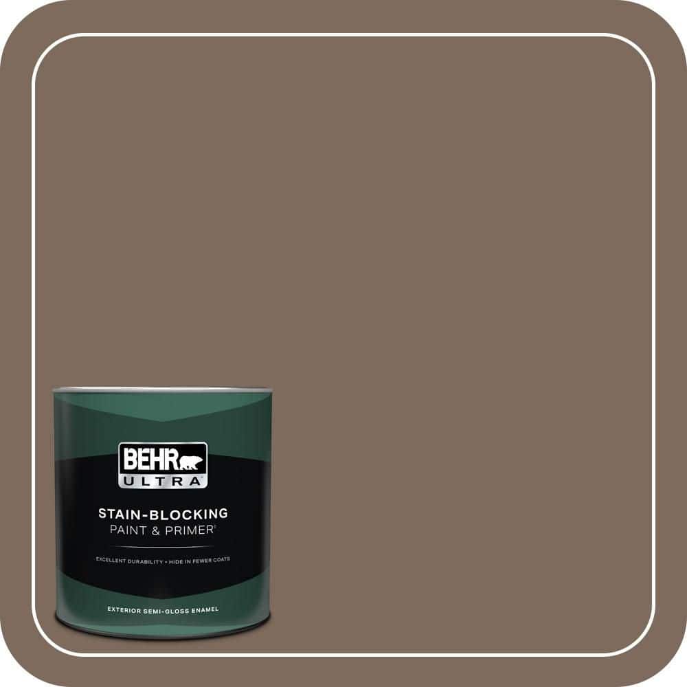BEHR ULTRA 1 qt. #QE-23 Chalet Semi-Gloss Enamel Exterior Paint & Primer