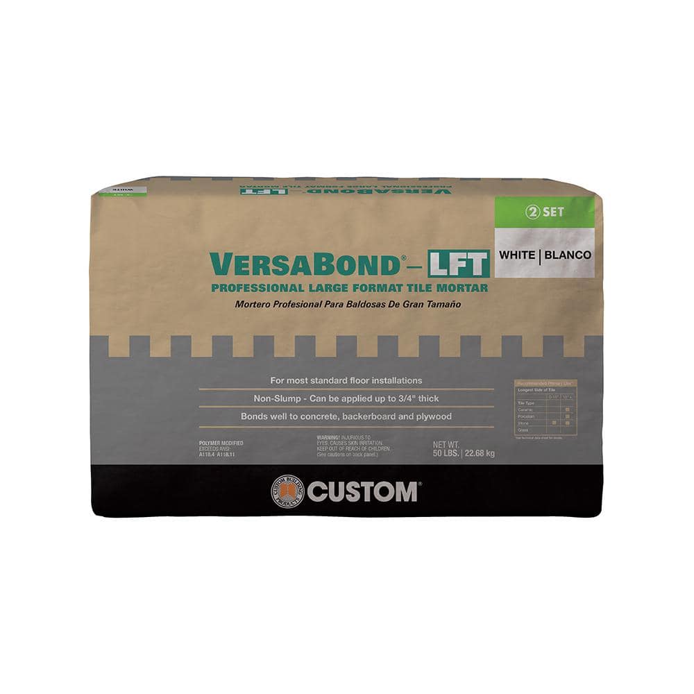 Custom Building Products VersaBond-LFT 50 lb. White Professional Medium Bed Large Format Tile Mortar (2)