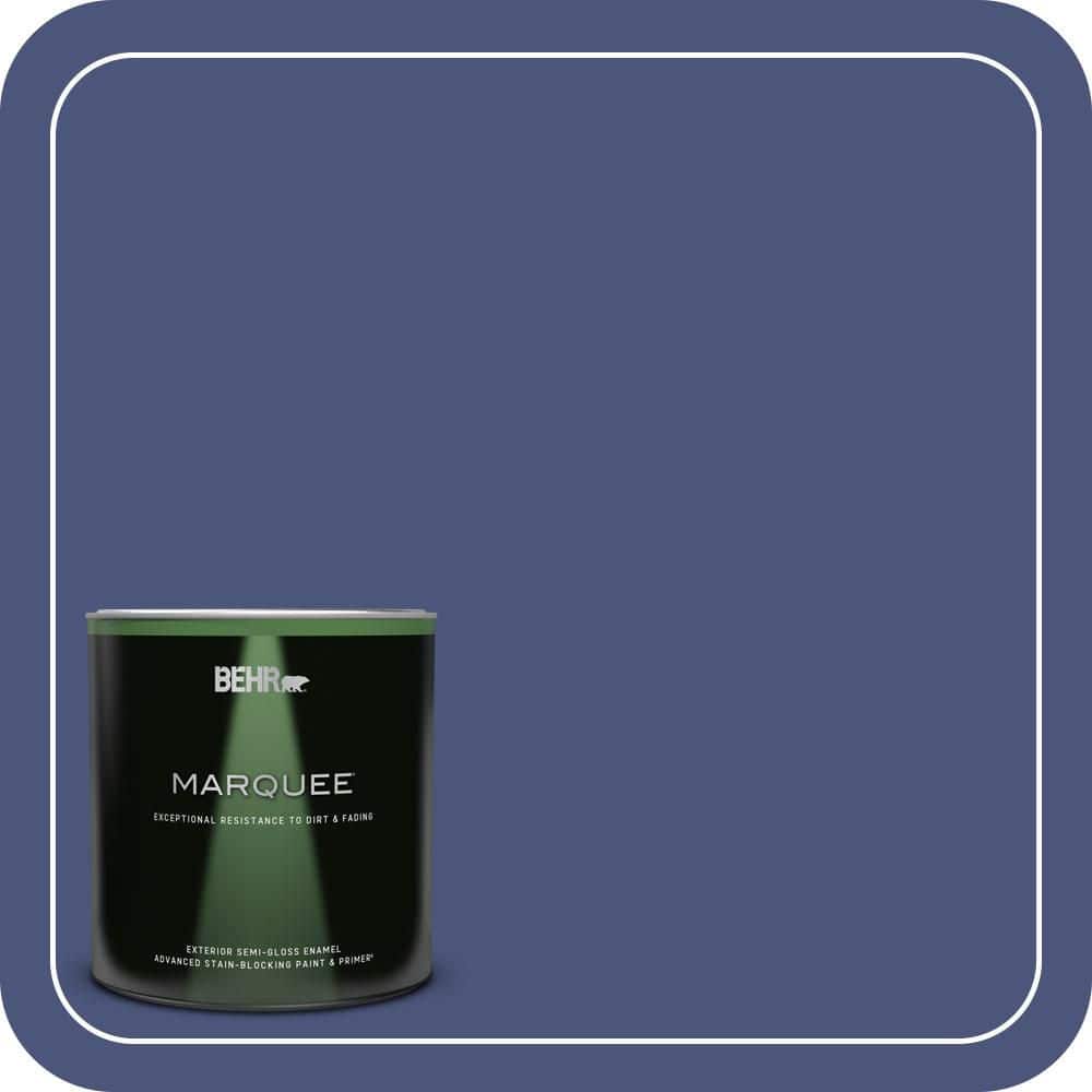 BEHR MARQUEE 1 qt. #620D-7 Deep Indigo Semi-Gloss Enamel Exterior Paint & Primer