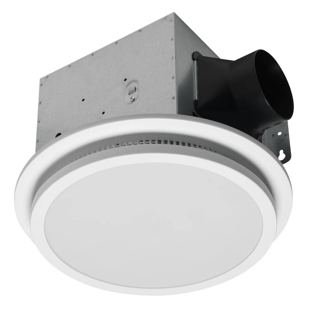 HOMEWERKS Decorative White 110 CFM Ceiling Mount Bathroom Exhaust Fan with Bluetooth, Humidity Sensor, and LED Light