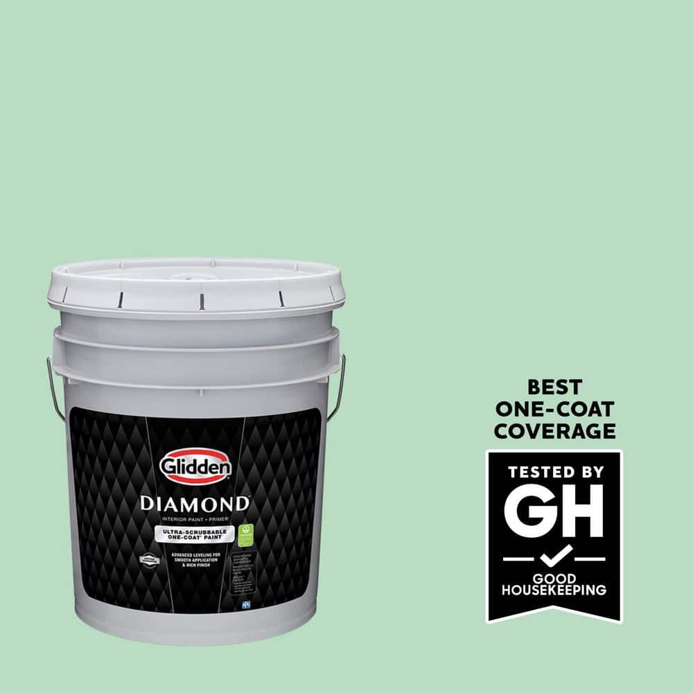 Glidden Diamond 5 gal. PPG1226-3 Sprite Twist Semi-Gloss Interior Paint with Primer