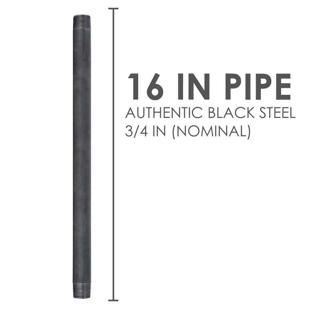 STZ 3/4 in. Black Steel Sch. 40 Cut Pipe (2)