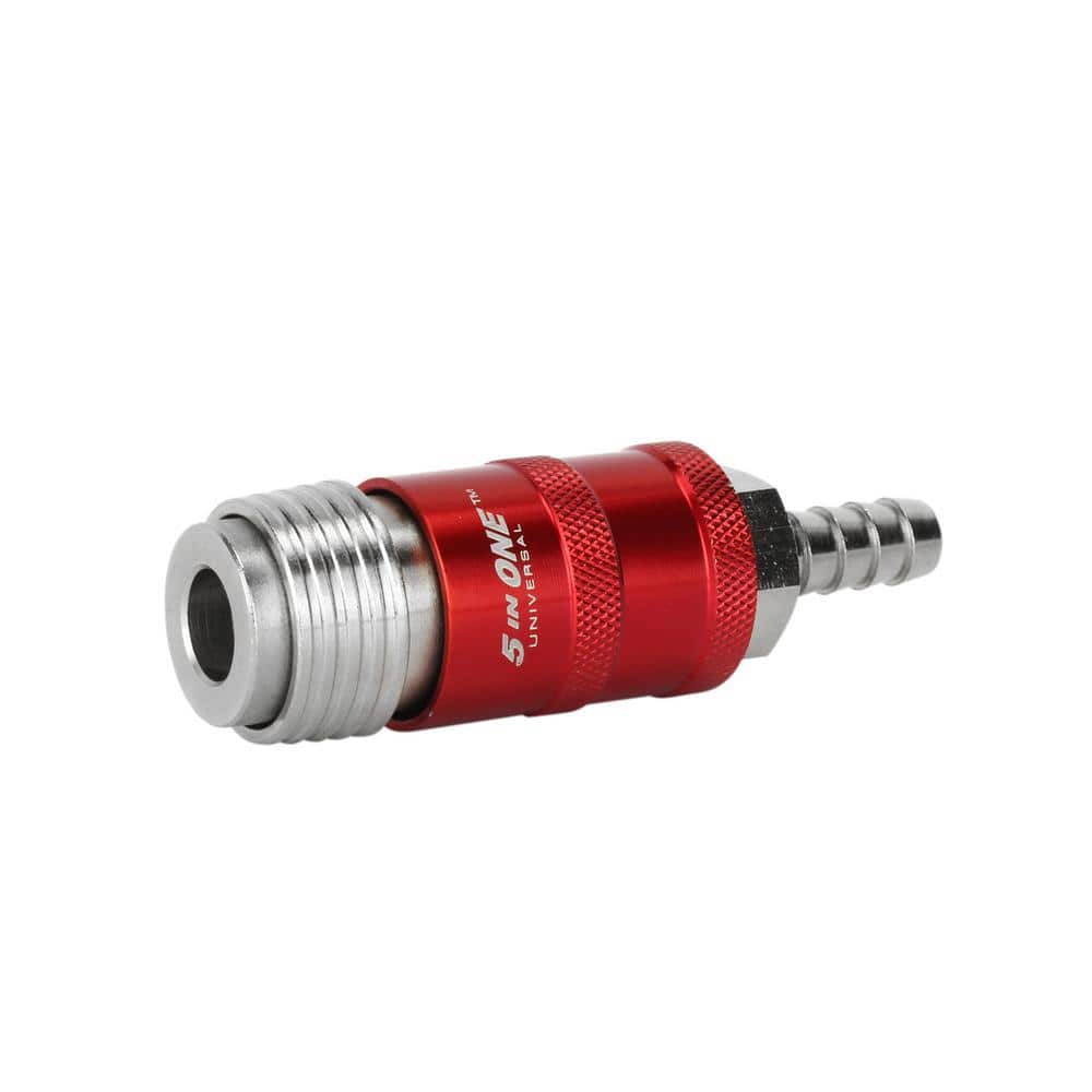 Milton 5-In-ONE 3/8 in. ID Universal Safety Exhaust Hose Barb Coupler (Box of 5) (2)