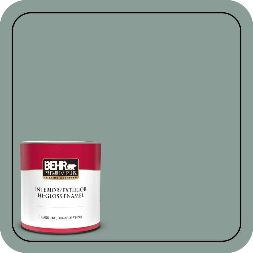 BEHR PREMIUM PLUS 1 qt. #490F-5 Cloud Burst Hi-Gloss Enamel Interior/Exterior Paint & Primer (1)