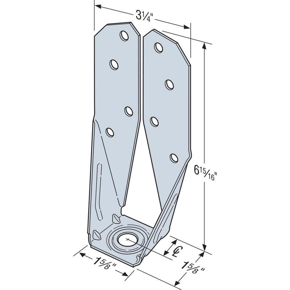 Simpson Strong-Tie DTT ZMAX Galvanized Deck Tension Tie for 2x Nominal Lumber with 1-1/2 in. SDS Screws (2-Pack) (3)