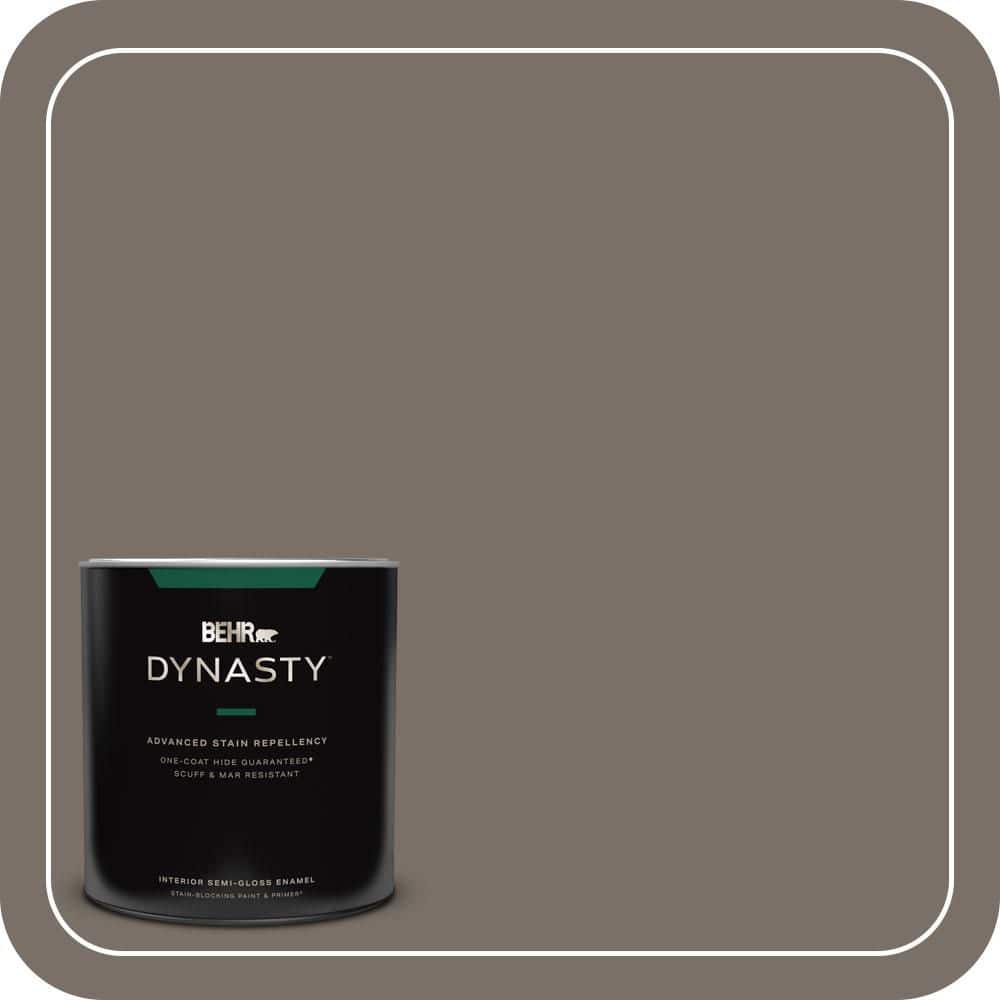 BEHR DYNASTY 1 qt. #N200-6 Kindling One-Coat Hide Semi-Gloss Enamel Interior Stain-Blocking Paint and Primer