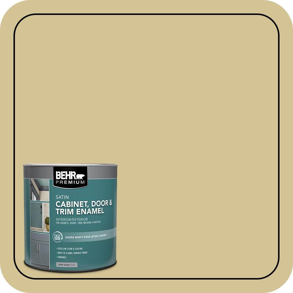 BEHR PREMIUM 1 qt. #M310-4 Almondine Satin Enamel Interior/Exterior Cabinet, Door & Trim Paint (1)