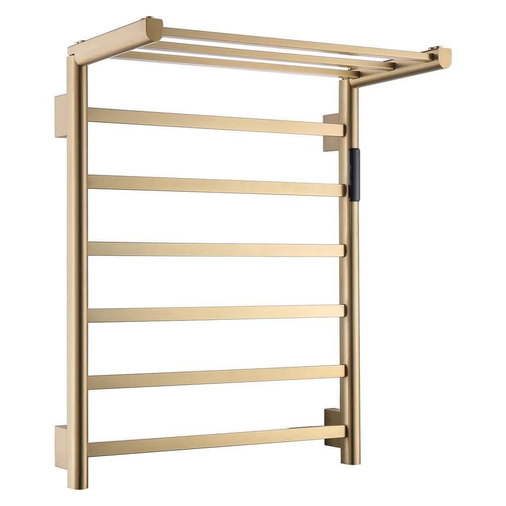 Unbranded 9-Stainless Steel Bars Wall Mounted Electric Heated Towel Drying Rack in Gold (3)
