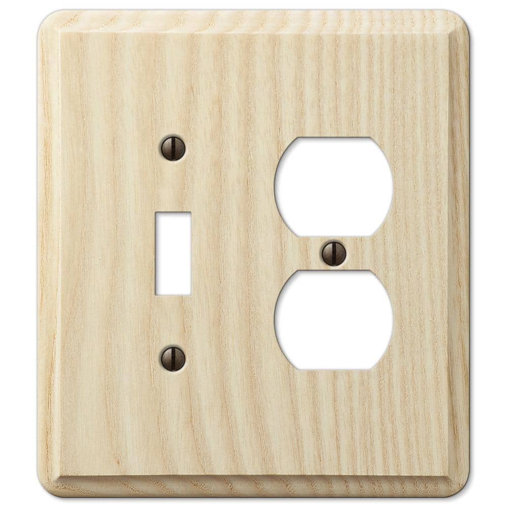 AMERELLE Contemporary 2 Gang 1-Toggle and 1-Duplex Wood Wall Plate