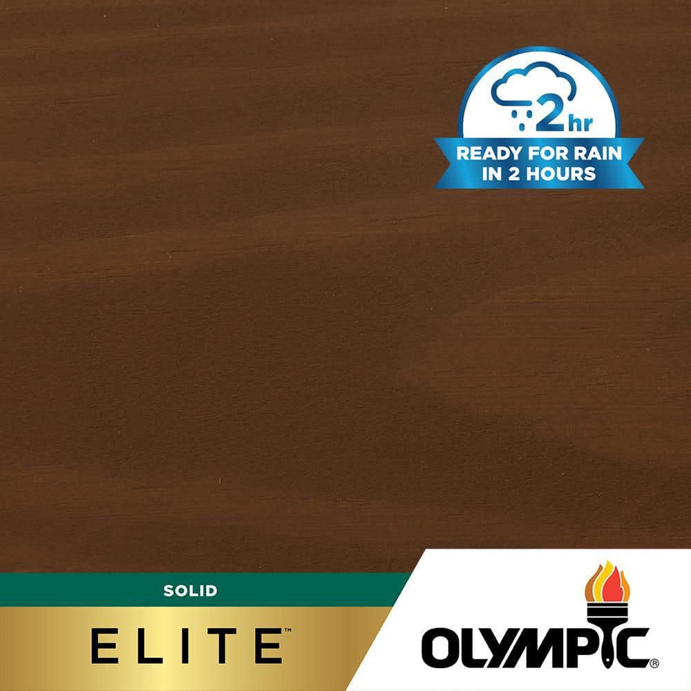 Olympic Elite 8 oz. SC-1016 Chestnut Brown Solid Advanced Exterior Wood Stain Sample