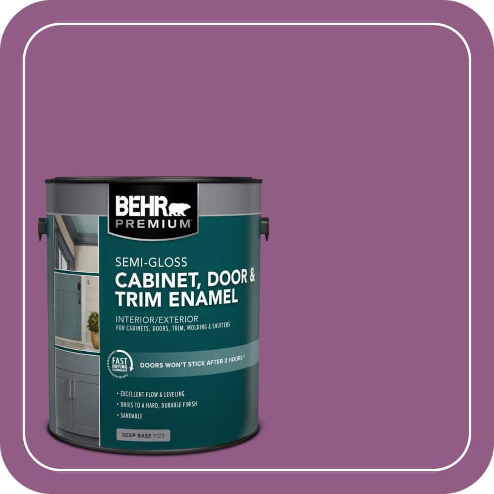 BEHR PREMIUM 1 gal. #OSHA-4 OSHA SAFETY PURPLE Semi-Gloss Enamel Interior/Exterior Cabinet, Door & Trim Paint