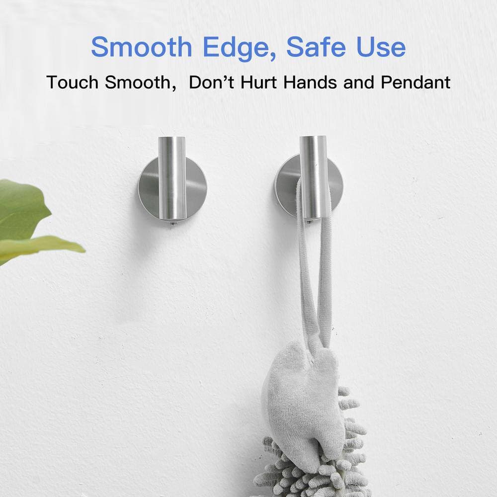 BWE 4-Piece Bath Hardware Set with Towel Hook Toilet Paper Holder and Towel Bar in Brushed Nickel (2)