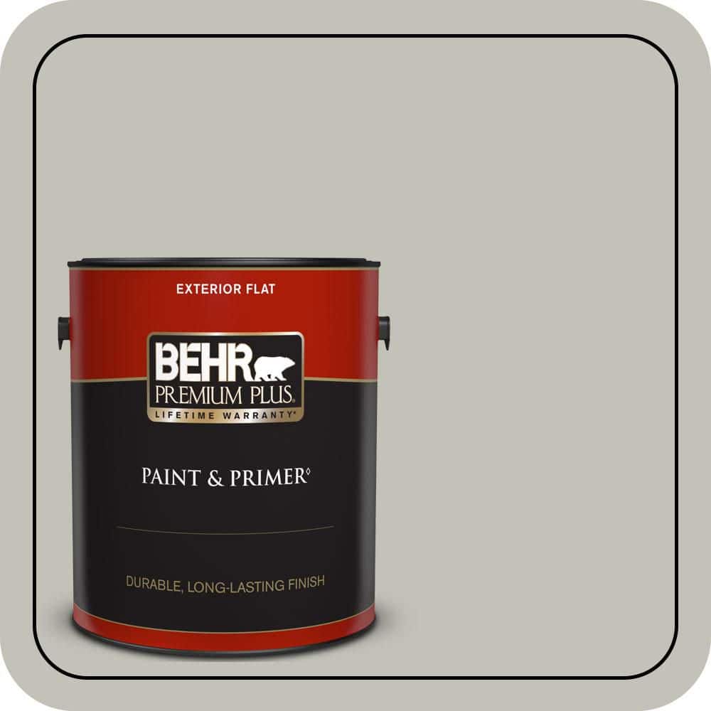 BEHR PREMIUM PLUS 1 gal. #PPU25-09 Foggy London Flat Exterior Paint & Primer