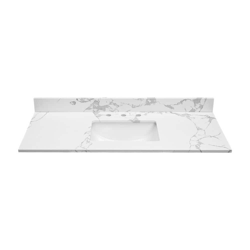 LANDOLT 49 in. W 22 in. D Engineered Stone Rectangular Single Sink Bathroom Vanity Top (2)