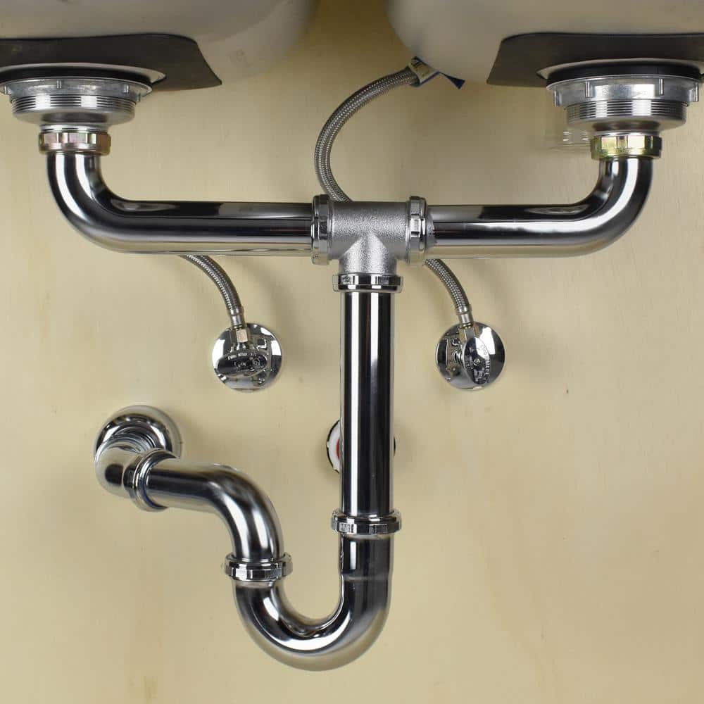 Dearborn Brass 1-1/2 in. 20-Gauge Chrome-Plated Brass Sink Drain Center Outlet Waste Slip-Joint Tee (3)