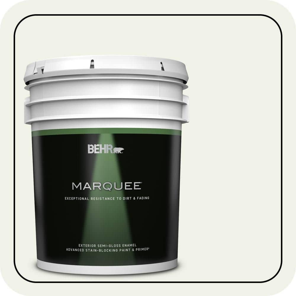 BEHR MARQUEE 5 gal. #PPU18-07 Falling Snow Semi-Gloss Enamel Exterior Paint & Primer