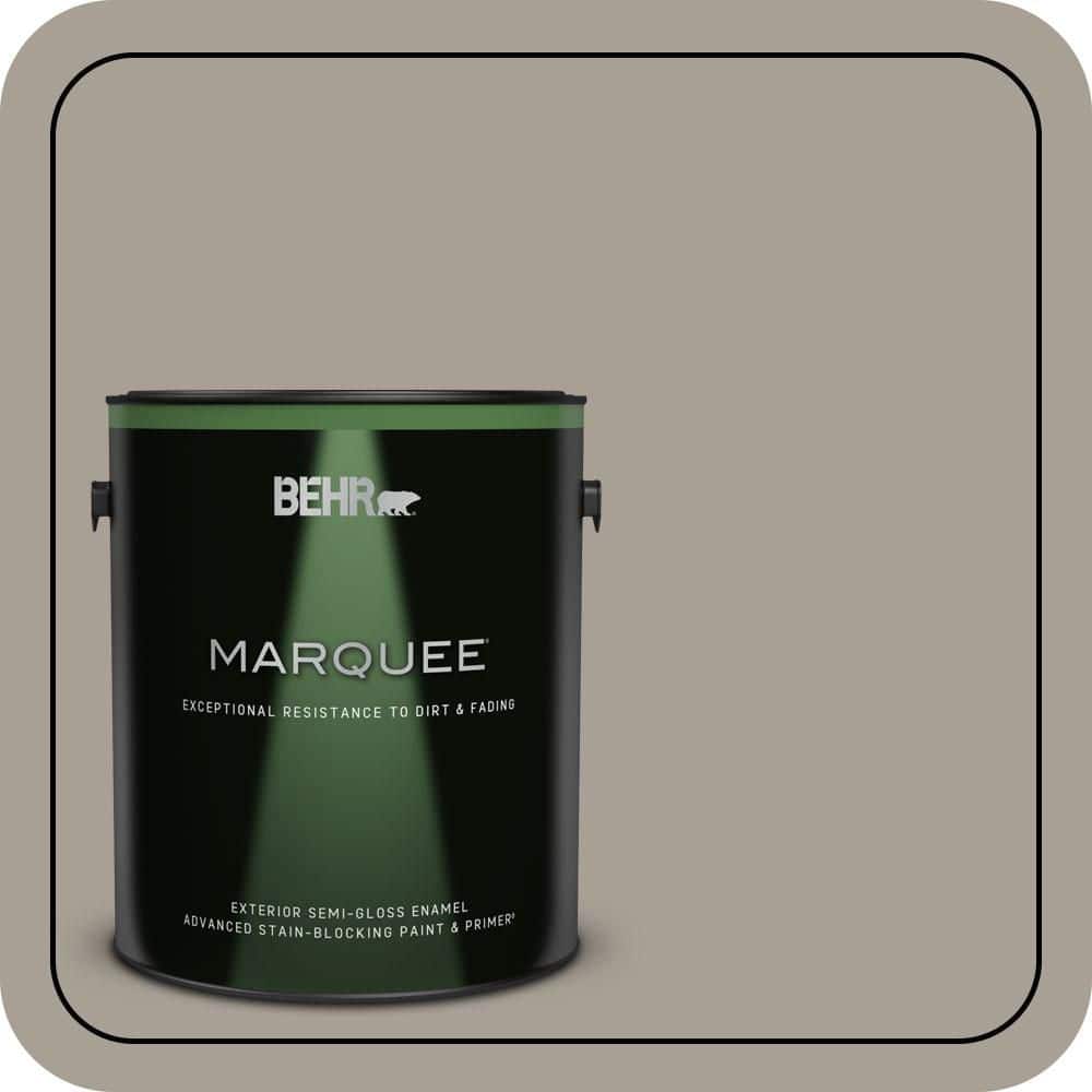 BEHR MARQUEE 1 gal. #PPU24-09 True Taupewood Semi-Gloss Enamel Exterior Paint & Primer