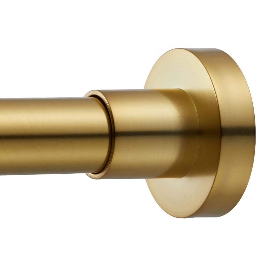 Unbranded No-Drill Non-Slip Spring Tension Shower Curtain Rod Adjustable 43-73 in. with 2.5 in. Rubber Pads Gold (1)
