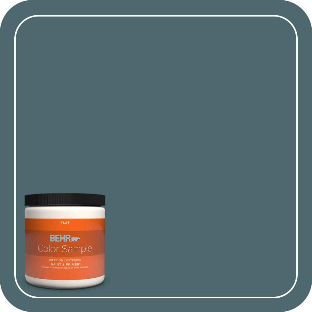 BEHR PREMIUM PLUS 8 oz. #510F-6 Solitude Flat Interior/Exterior Paint & Primer Color Sample