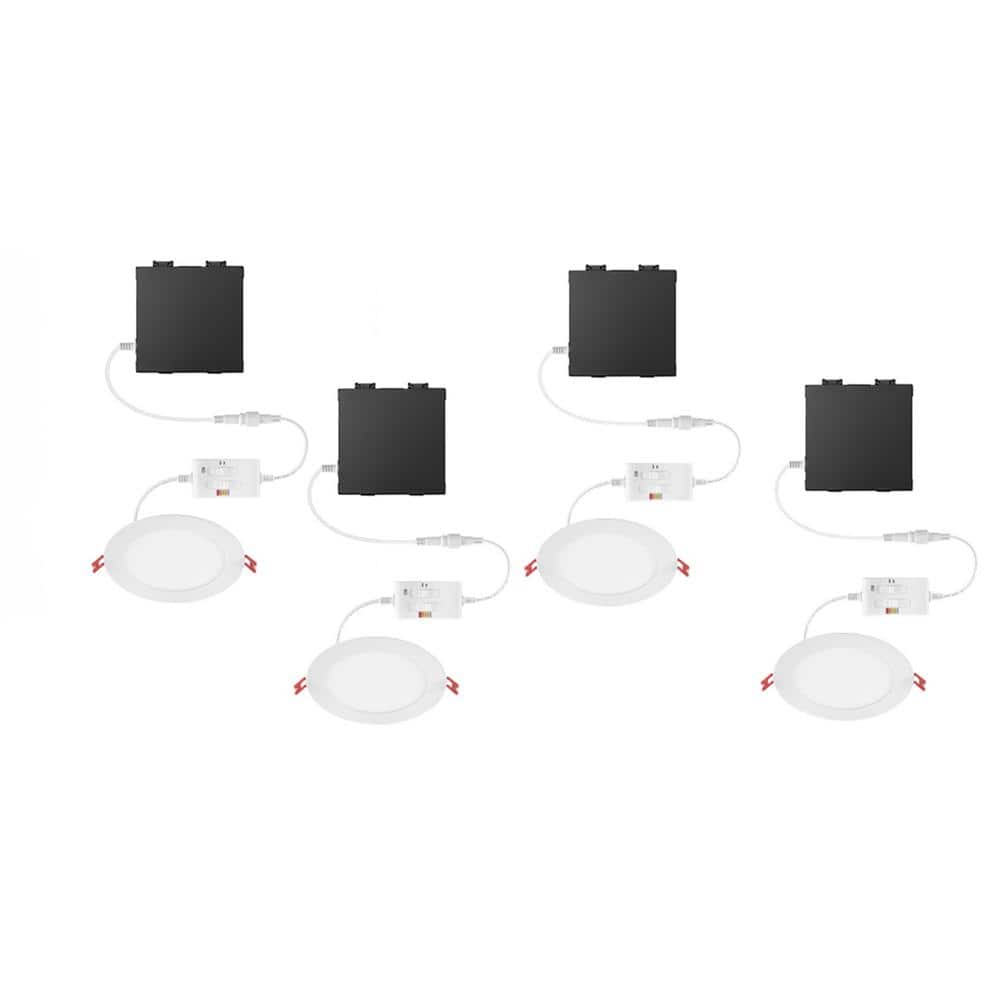 Commercial Electric 4-Pack 6 in. Elite Series LED DuoBright, 3-Level Lumen Select, Ultraslim Canless Recessed Light, Adjustable CCT (2)