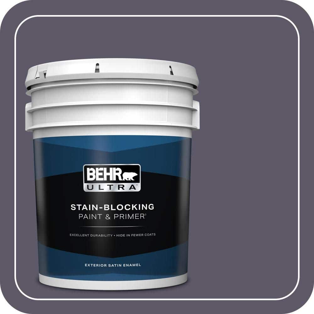BEHR ULTRA 5 gal. #S570-7A Plush Purple Satin Enamel Exterior Paint & Primer
