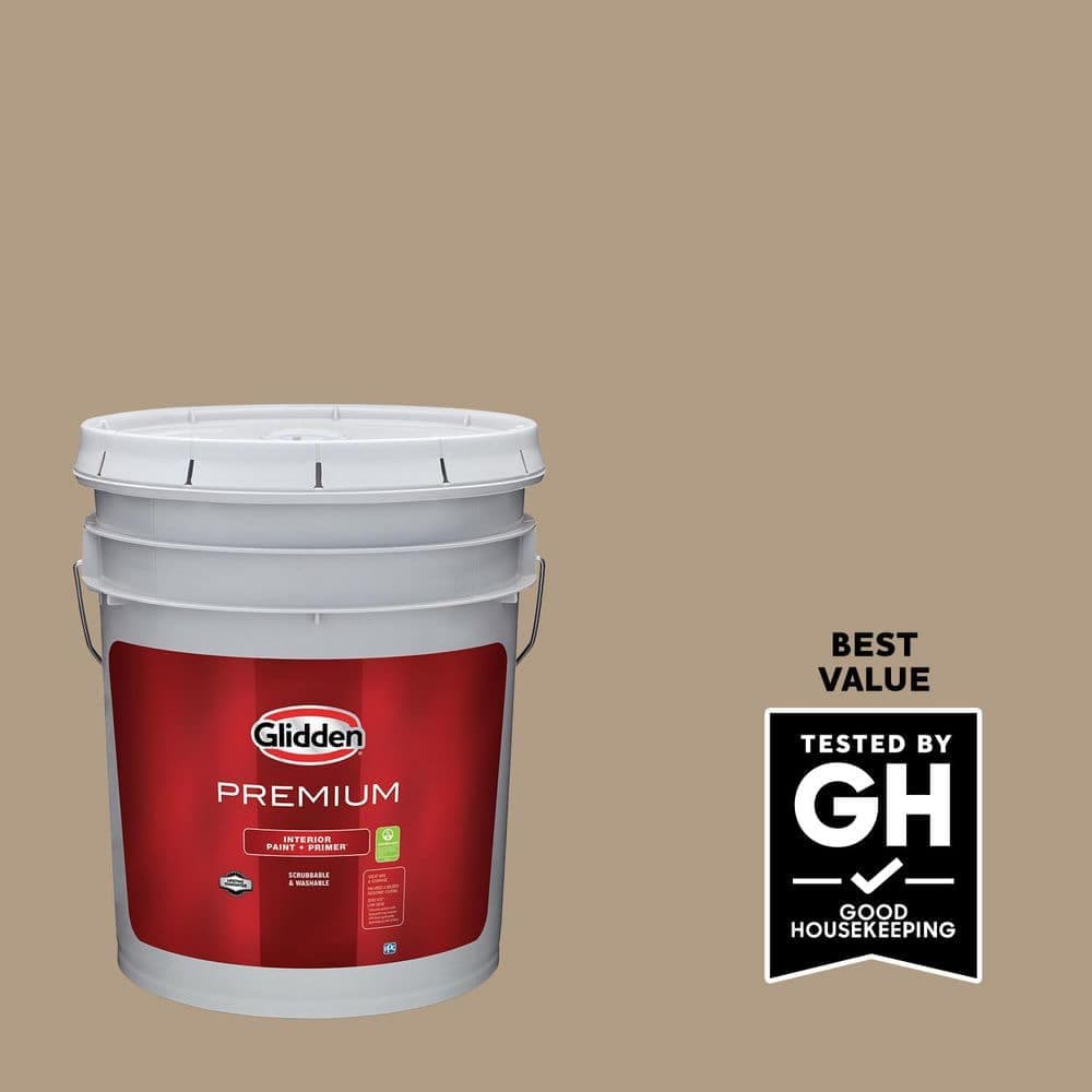 Glidden Premium 5 gal. PPG1077-4 Weathered Wood Flat Interior Latex Paint