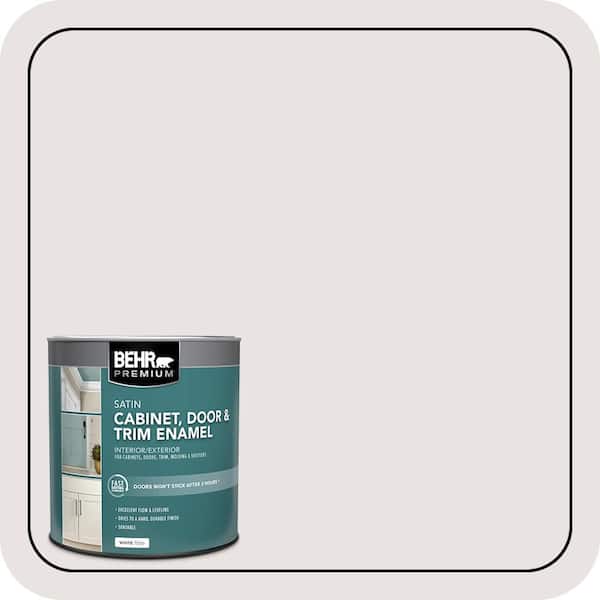 BEHR PREMIUM 1 qt. #PR-W08 Ambience White Satin Enamel Interior/Exterior Cabinet, Door & Trim Paint (2)