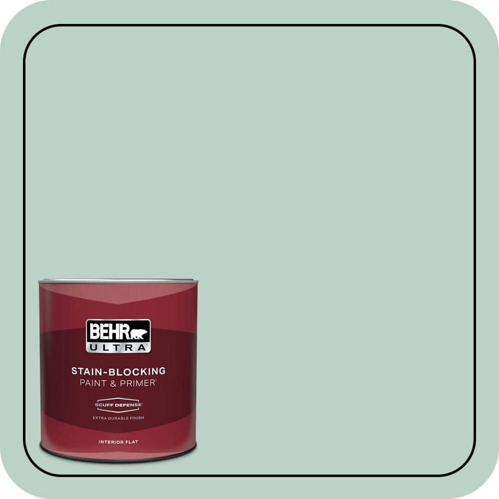 BEHR ULTRA 1 qt. #S420-2 Moon Glass Extra Durable Flat Interior Paint & Primer