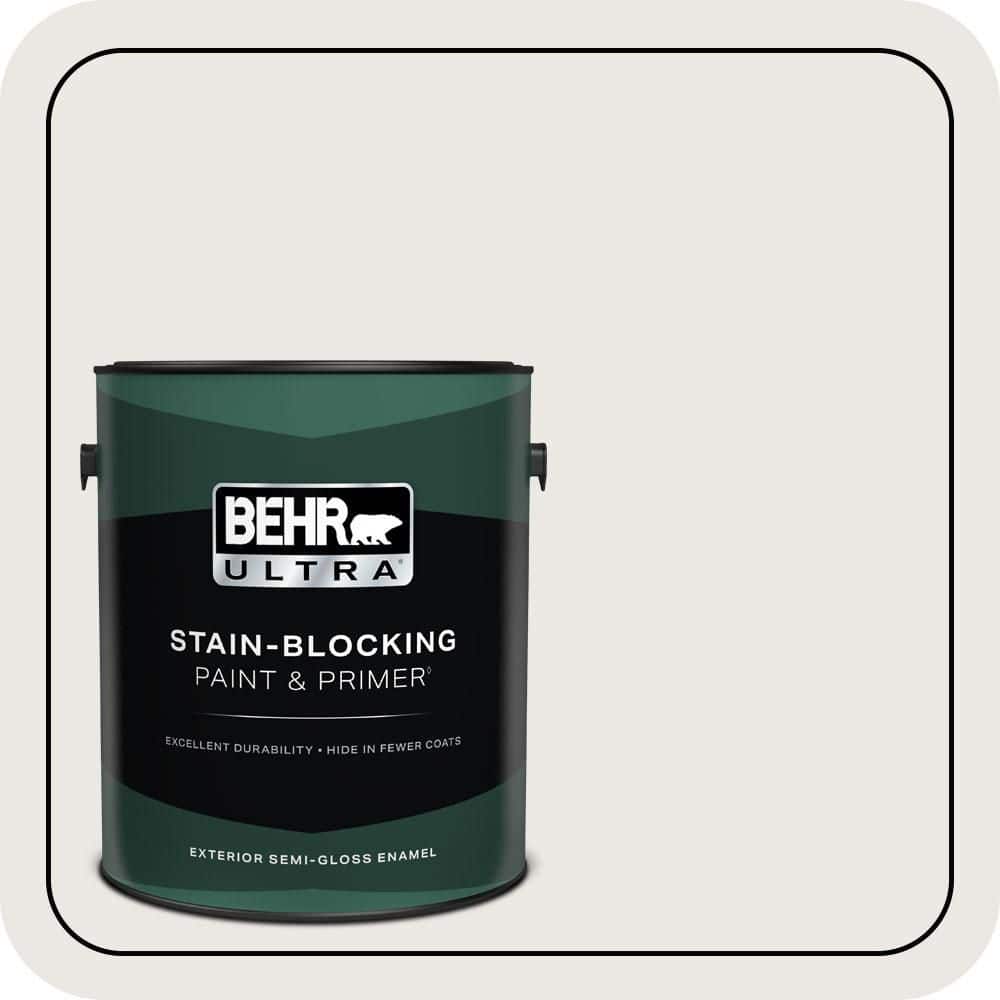 BEHR ULTRA 1 gal. #MQ3-32 Cameo White Semi-Gloss Enamel Exterior Paint & Primer