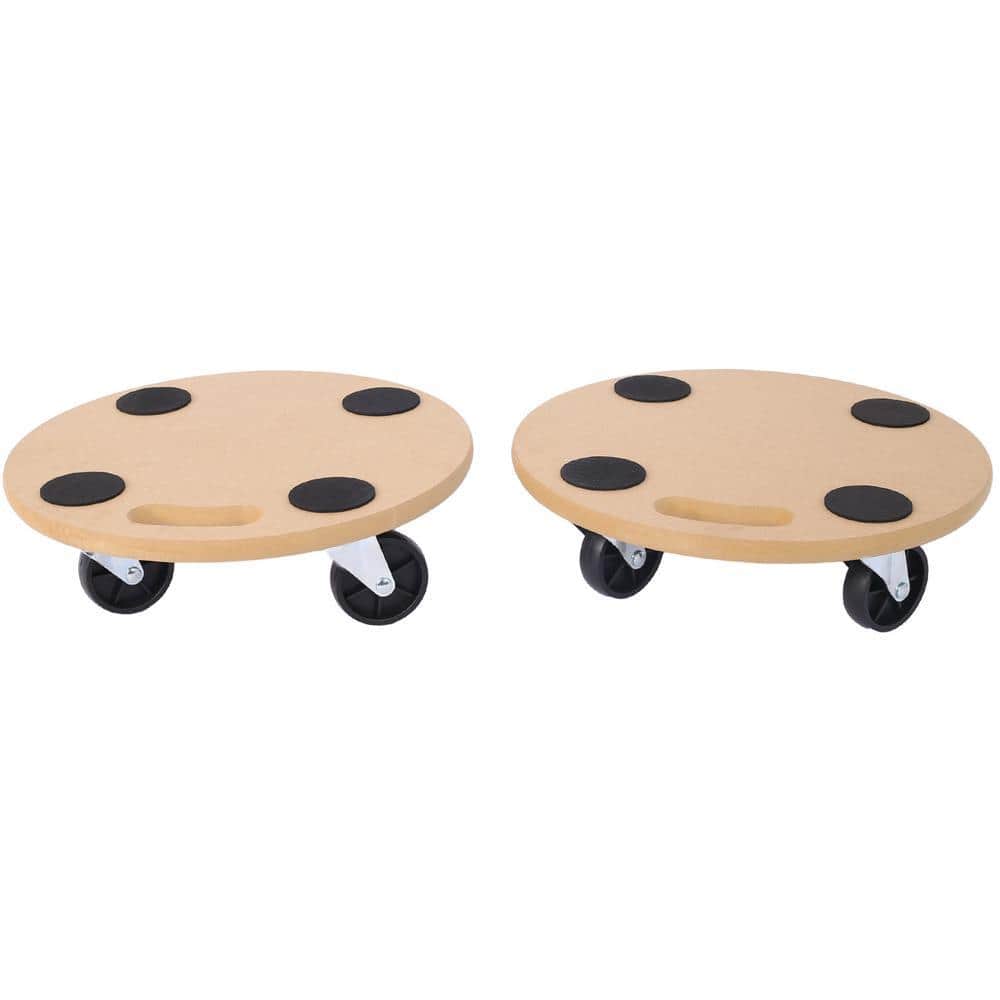 Miscool Ami 500 lbs. Round Heavy-Duty Wood Dolly, Furniture Moving Dolly (2-Pieces) (1)