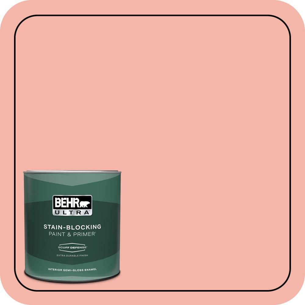 BEHR ULTRA 1 qt. #P180-3 Pink Mimosa Extra Durable Semi-Gloss Enamel Interior Paint & Primer