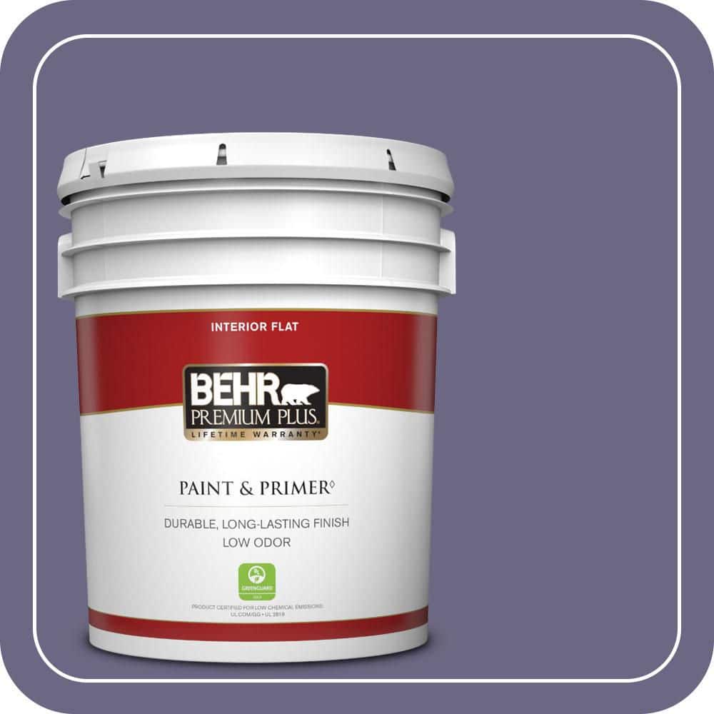 BEHR PREMIUM PLUS 5 gal. #PPU16-18 Hyacinth Arbor Flat Low Odor Interior Paint & Primer
