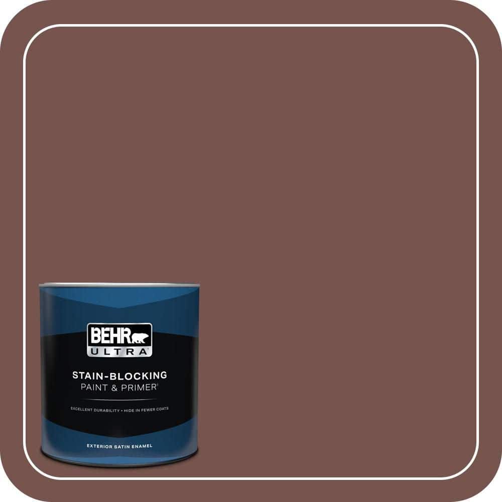 BEHR ULTRA 1 qt. #PPU2-20 Oxblood Satin Enamel Exterior Paint & Primer