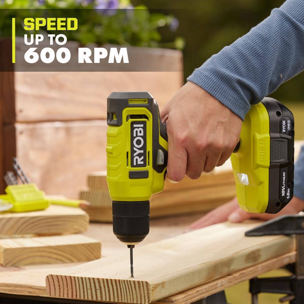 RYOBI ONE+ 18V Cordless 3/8 in. Drill/Driver Kit with Battery and Charger (4)