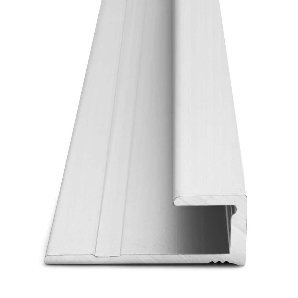 TrimMaster Satin Silver 8mm x 84 in. Aluminum Square Cap Floor Transition Strip (3)