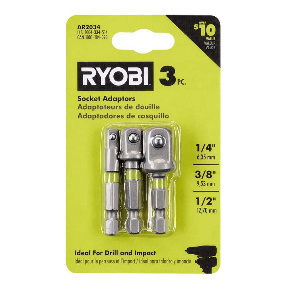 RYOBI Impact Rated Socket Adaptor Set (3-Piece)