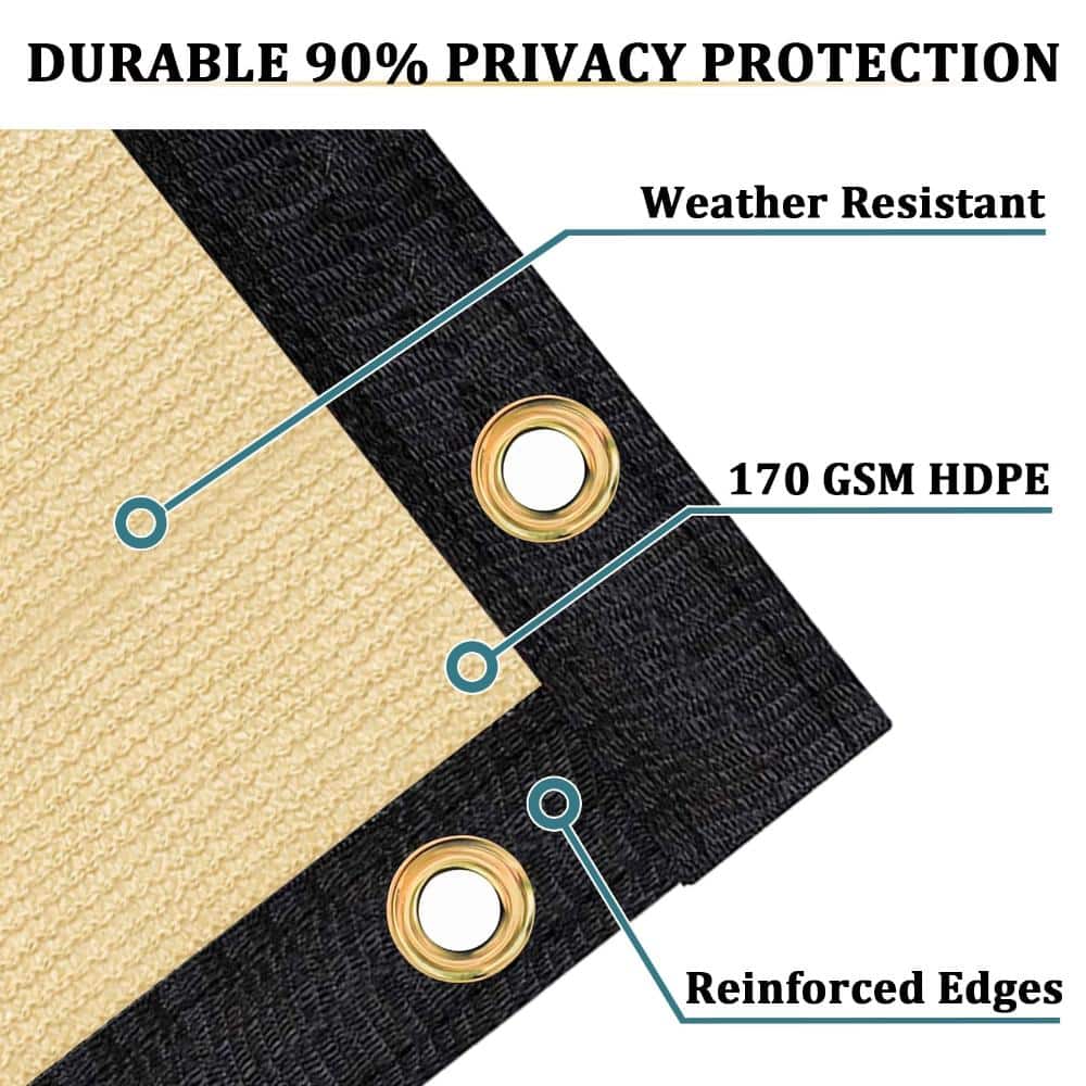 Unbranded 4 ft. x 50 ft. Fence Privacy Screen 90% Visibility Block Sand 1 Piece (3)
