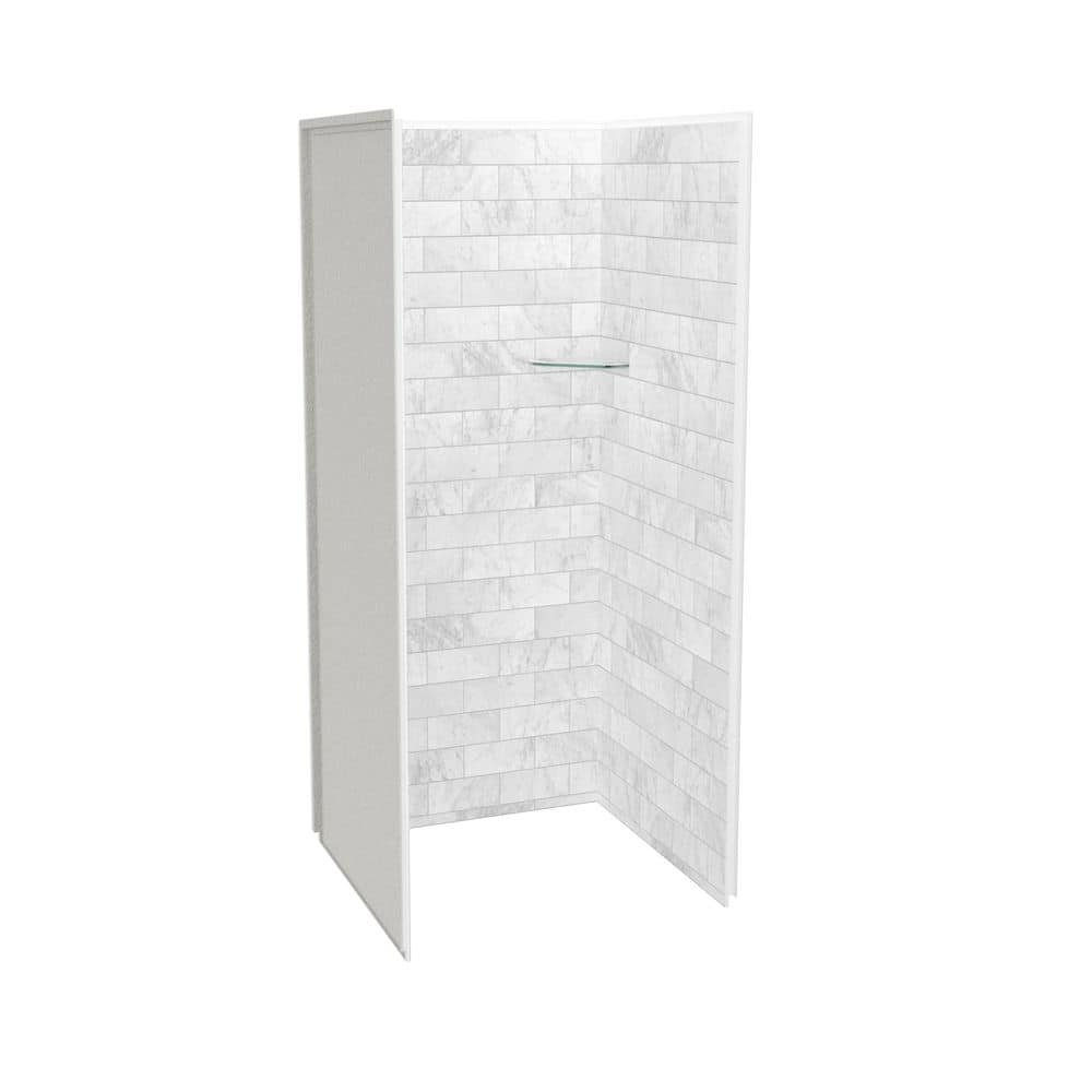 MAAX Utile 3636 Composite Direct-to-Stud Three-Piece Alcove Shower Wall Kit in Marble Carrara (1)