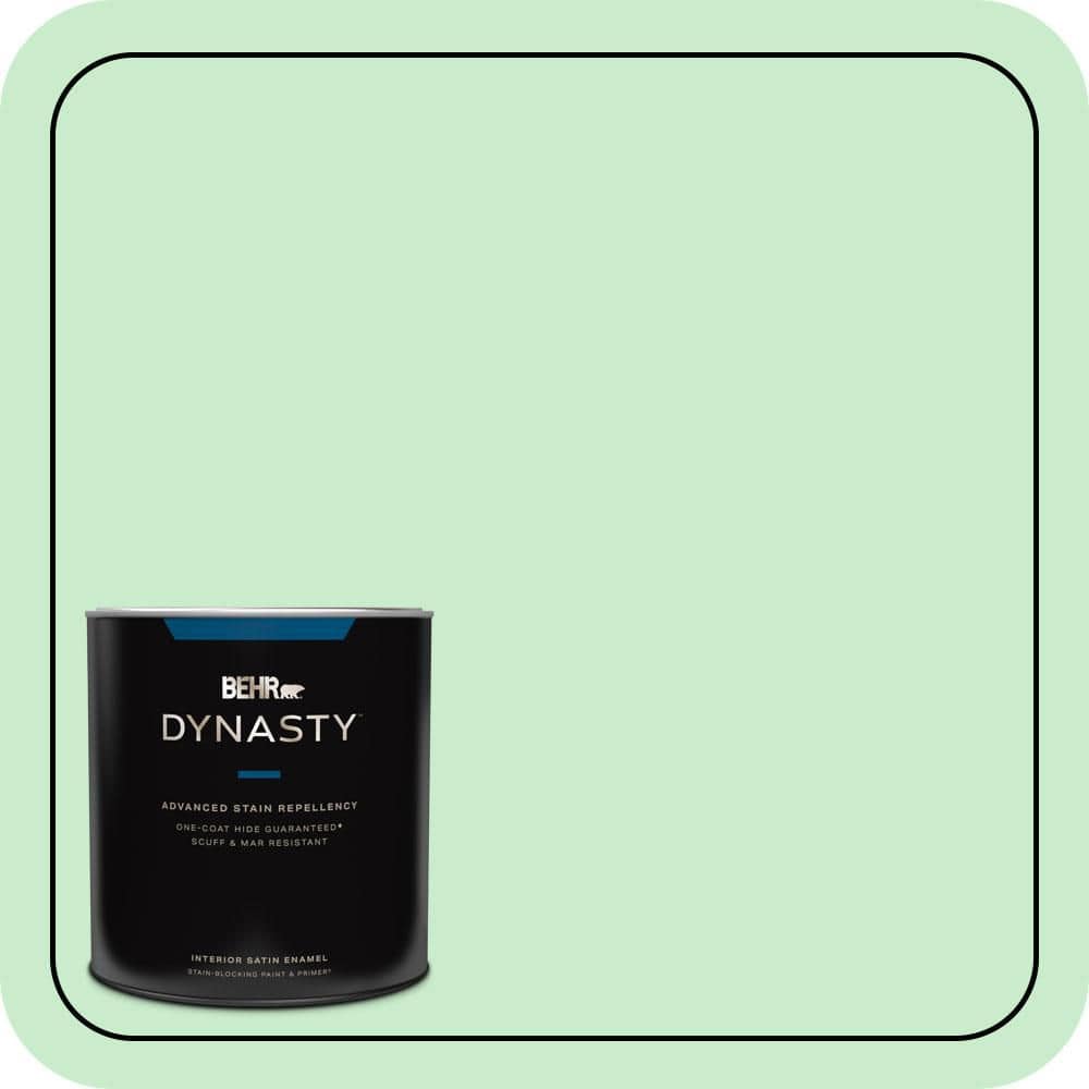 BEHR DYNASTY 1 qt. #P390-2 Chilled Mint Satin Enamel Interior Stain-Blocking Paint and Primer