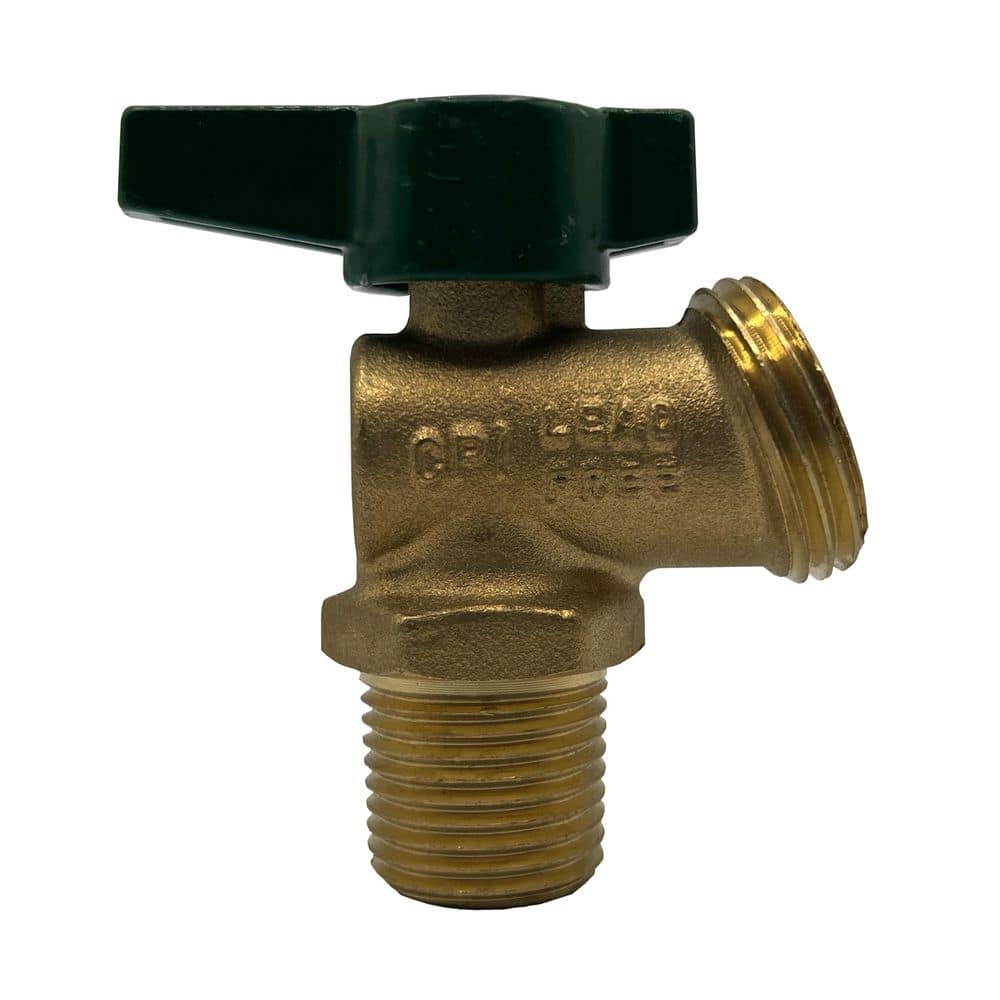 Arrowhead Brass 1/2 in. MIP x 3/4 in. MHT Heavy duty Quarter-Turn Brass Boiler Drain
