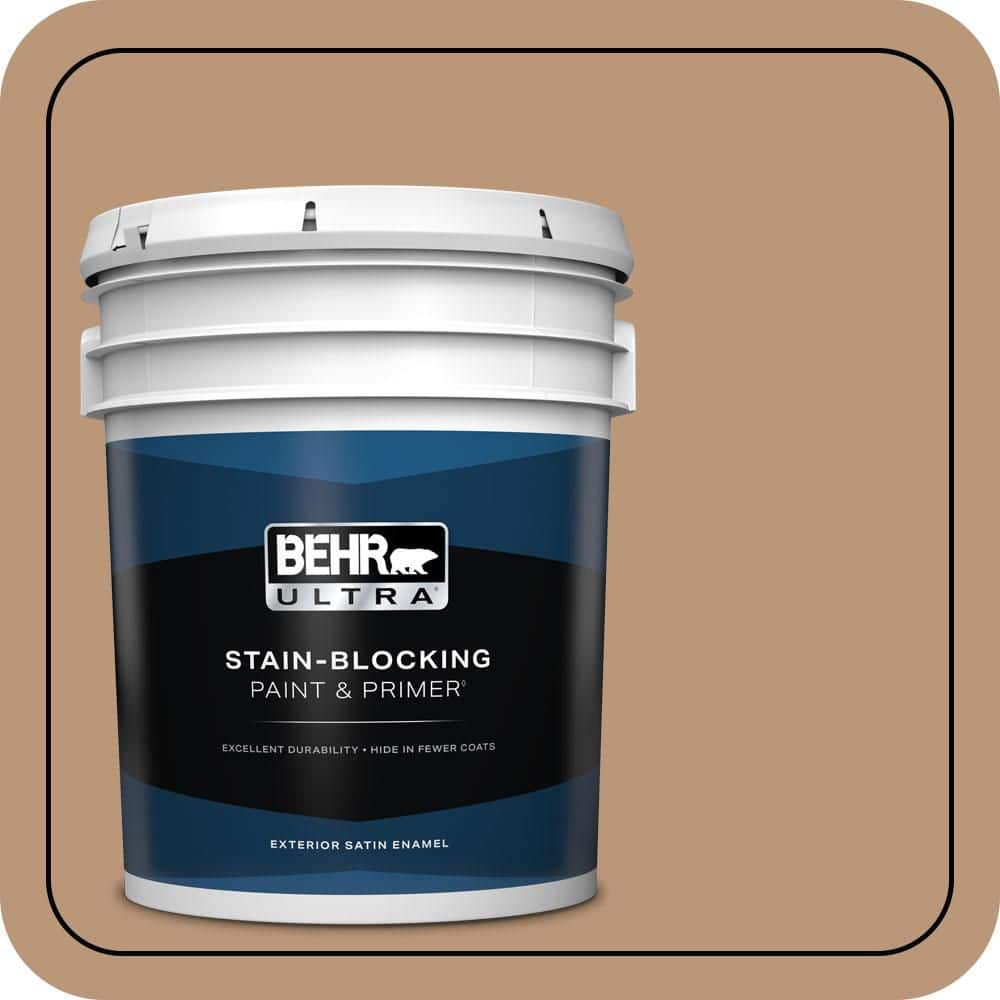 BEHR ULTRA 5 gal. #N250-4 Artisan Crafts Satin Enamel Exterior Paint & Primer