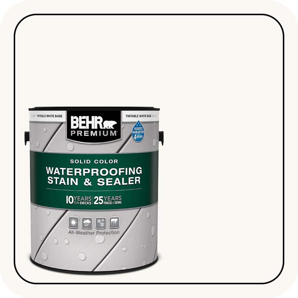 BEHR PREMIUM 1 gal. White Base Solid Color Waterproofing Exterior Wood Stain and Sealer (1)