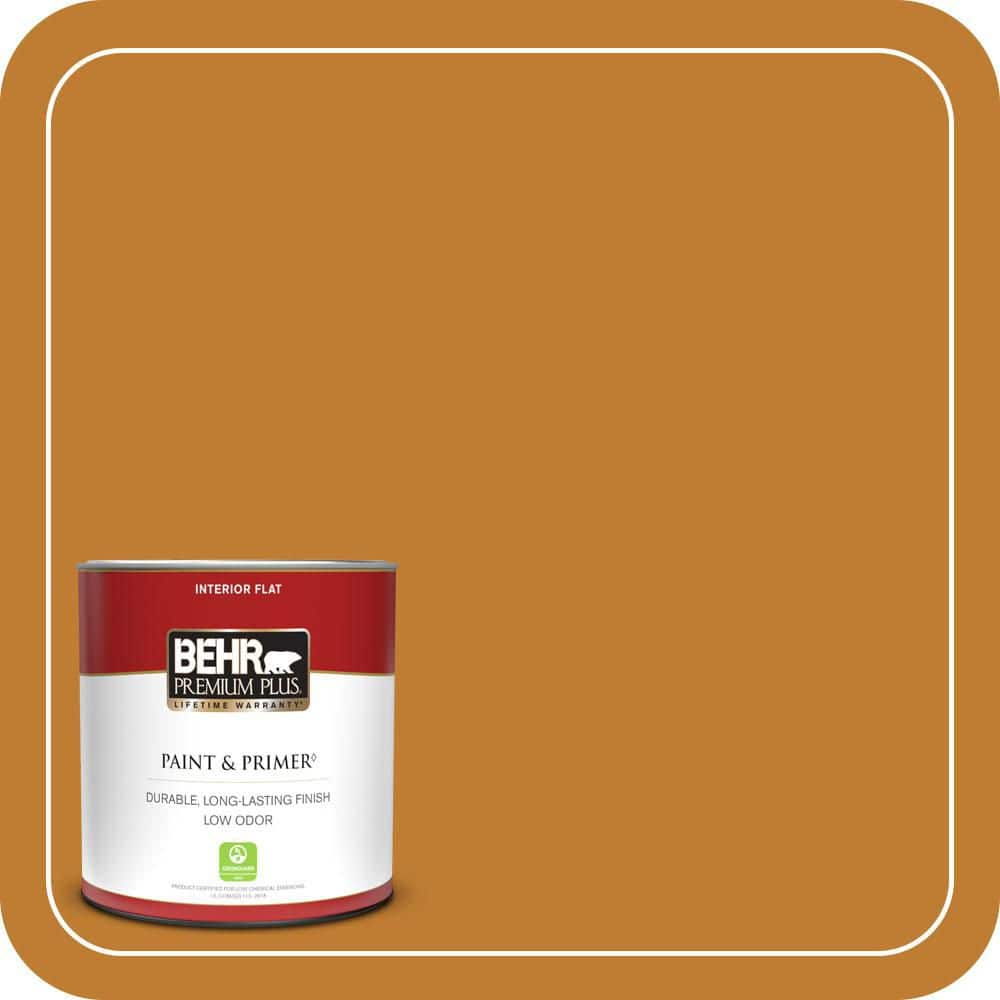 BEHR PREMIUM PLUS 1 qt. #S-H-310 Autumn Fest Flat Low Odor Interior Paint & Primer