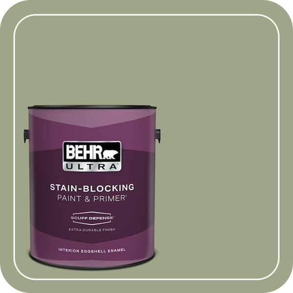 BEHR PREMIUM PLUS #PPU11-07 Clary Sage Interior/Exterior Paint & Primer Color Sample (4)