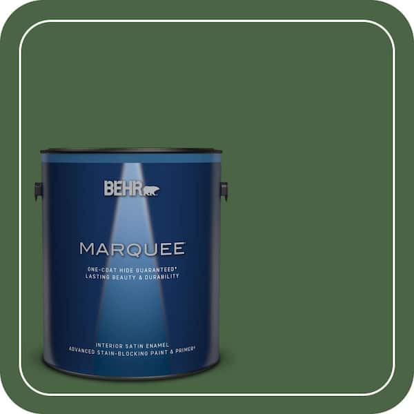 BEHR MARQUEE 1 gal. #S400-7 Deep Viridian Satin Enamel Interior Paint & Primer (2)