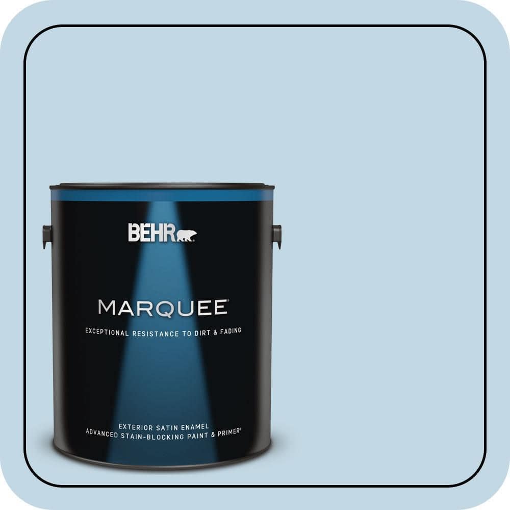 BEHR MARQUEE 1 gal. #S500-1 Distant Shore Satin Enamel Exterior Paint & Primer