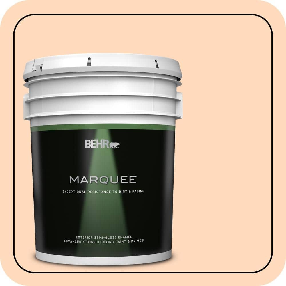 BEHR MARQUEE 5 gal. #P210-2 Citrus Delight Semi-Gloss Enamel Exterior Paint & Primer