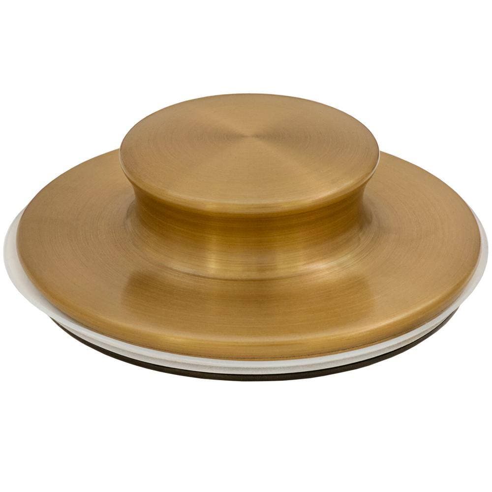 Ruvati 3.5 in. Kitchen Sink Garbage Disposal Flange with Basket Strainer and Stopper in Brushed Gold Satin (3)